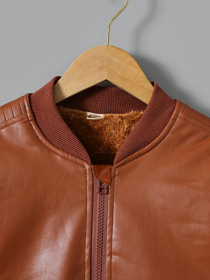2025 Autumn Winter New Boys' -Lined Zip-Up Jacket