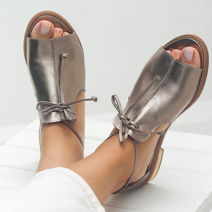 Leather Women's Summer Casual Low Heel Shoes