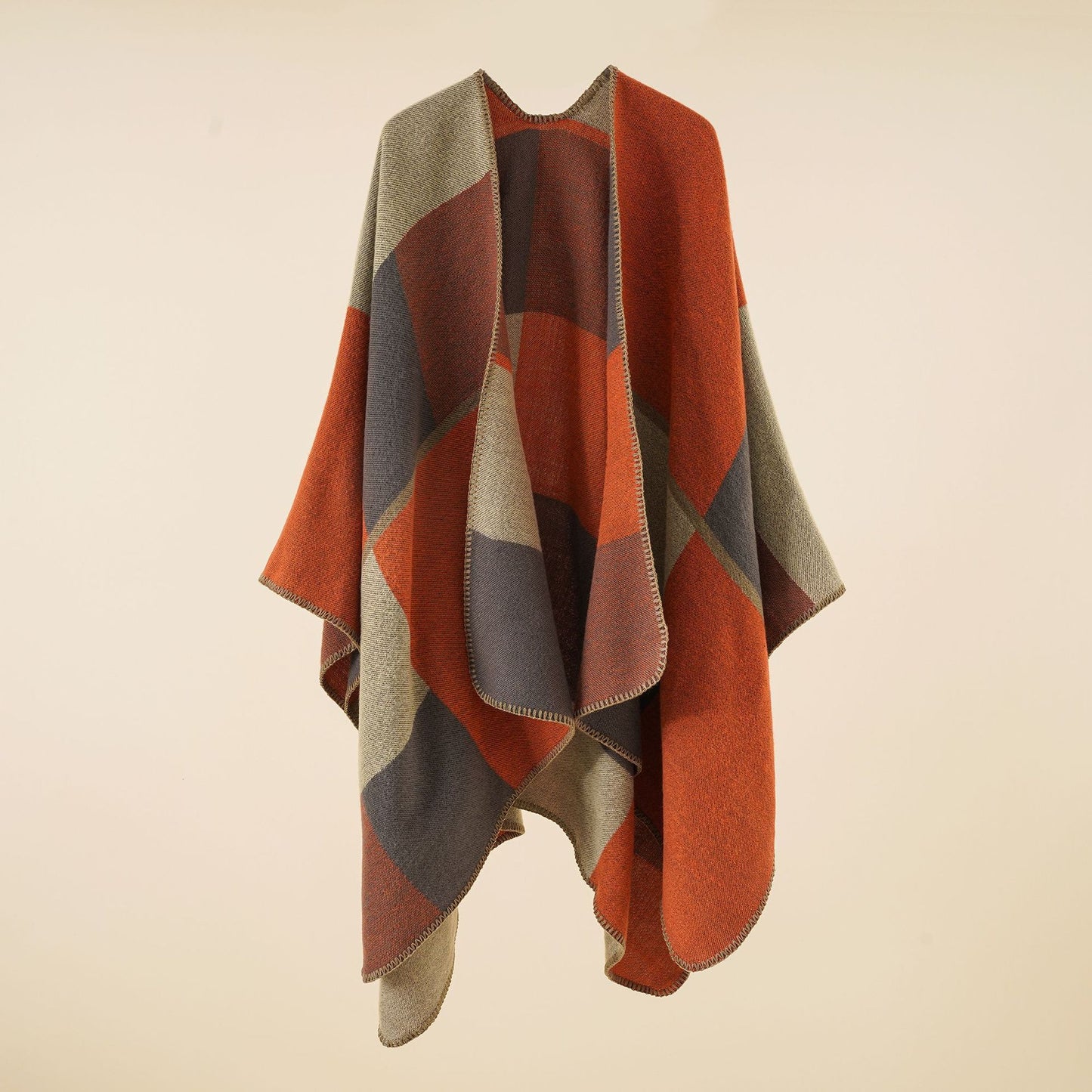 Casual Plaid Oversized Scarf Cashmere Women