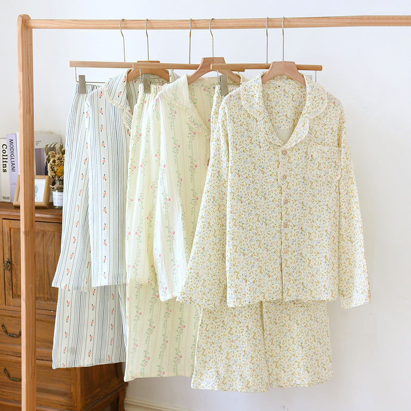 Sweet Style Home Wear Cardigan Casual Long Sleeve Plus Size Women's Suit