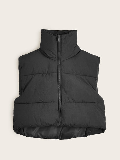 Women'S Sleeveless Vest - Vibrant Pink Slim-Fit Alternative Coat with Drawstring Hood, Zipper Front & Pockets for Fall/Winter Casual Wear, Casual Winter Wear | High Neckline Vest | Zippered Jacket