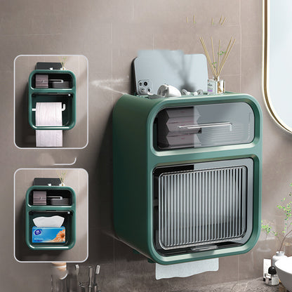 Perforated Free Wall Mounted Tissue Box In Toilet Household Waterproof