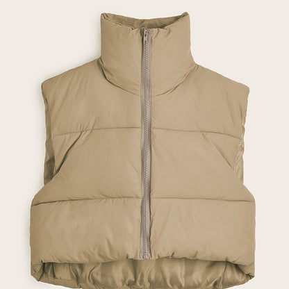 Women'S Sleeveless Vest - Vibrant Pink Slim-Fit Alternative Coat with Drawstring Hood, Zipper Front & Pockets for Fall/Winter Casual Wear, Casual Winter Wear | High Neckline Vest | Zippered Jacket