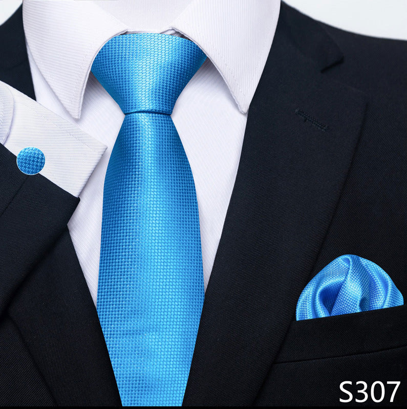 Men's Creative All-match Business Formal Wear Tie Scarf Cuff Buckle Set