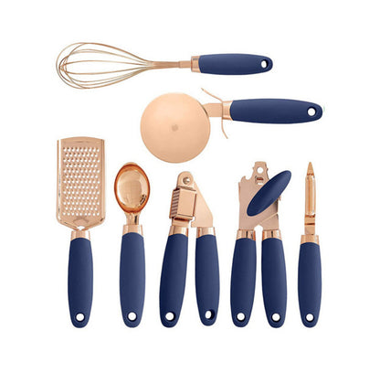 Durable Rose Gold Kitchen Tool Set - Elegant Stainless Steel