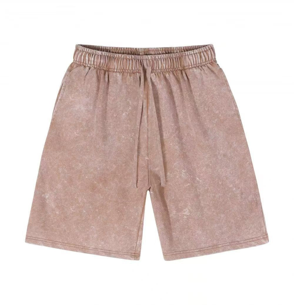 Distressed Fried Snowflake Shorts Washed Cotton Retro Loose Shorts