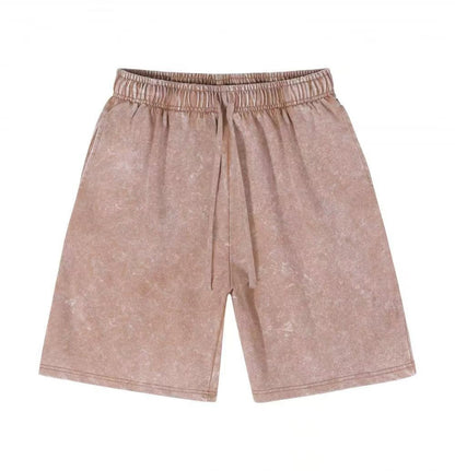 Distressed Fried Snowflake Shorts Washed Cotton Retro Loose Shorts