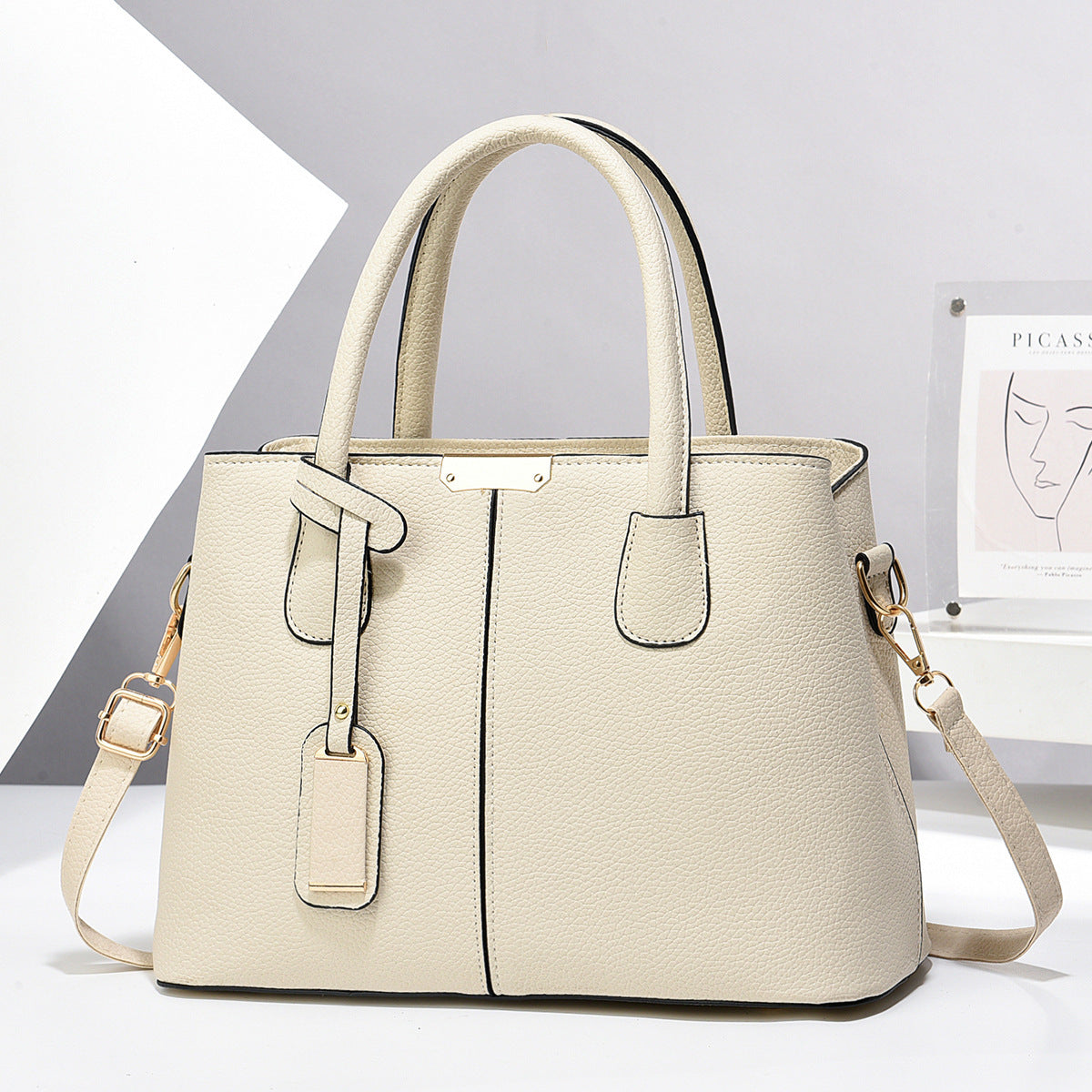 Stylish Women PU Leather Tote Bags - Large Capacity Handbags