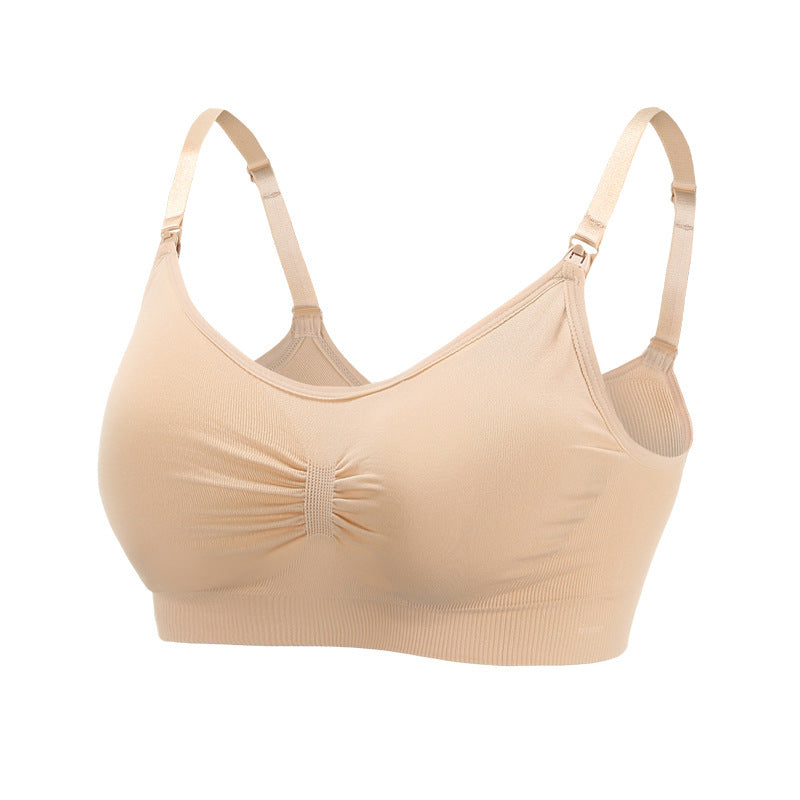 3pcs No Steel Ring Front Buckle Seamless Large Size Breastfeeding Bra Breastfeeding Adjustment Gather Postpartum Breastfeeding Bra Underwear