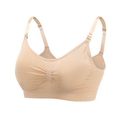 3pcs No Steel Ring Front Buckle Seamless Large Size Breastfeeding Bra Breastfeeding Adjustment Gather Postpartum Breastfeeding Bra Underwear