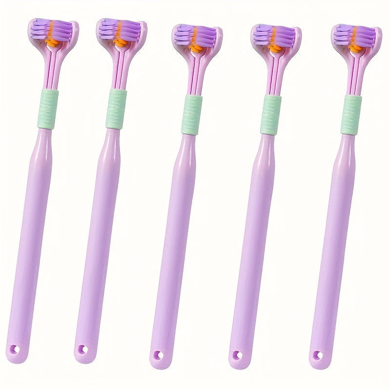 1pc Threesided Soft Bristle Toothbrush, Bristle Travel Toothbrush For Adult, Soft Bristle Toothbrush, Complete Teeth And Gum-Care Great Bristles Clean Each Tooth Soft And Gentle Toothbrush