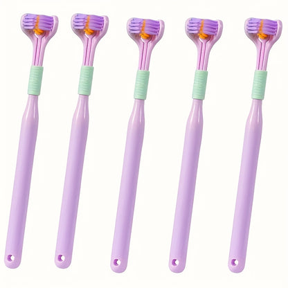 1pc Threesided Soft Bristle Toothbrush, Bristle Travel Toothbrush For Adult, Soft Bristle Toothbrush, Complete Teeth And Gum-Care Great Bristles Clean Each Tooth Soft And Gentle Toothbrush