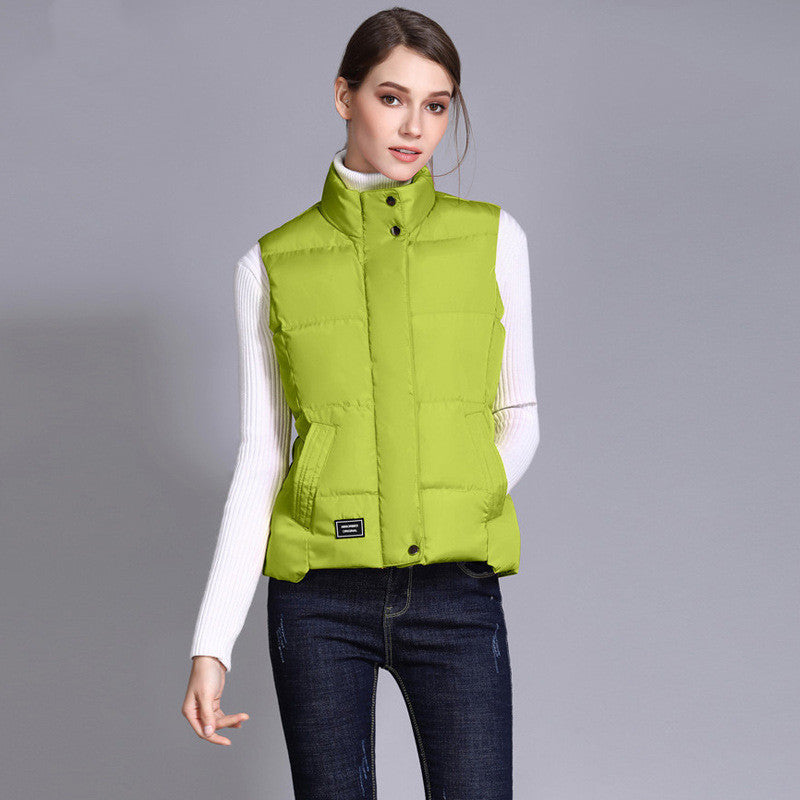 Autumn And Winter Solid Color Cotton Vest Women's Korean Style