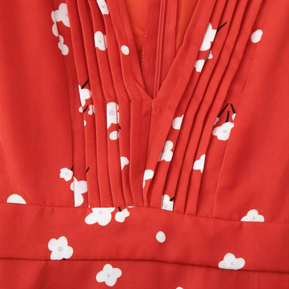 Summer New French-style Sweet Design Slim-fit Puff-sleeve Floral Print Dress