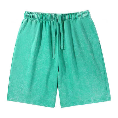 Distressed Fried Snowflake Shorts Washed Cotton Retro Loose Shorts