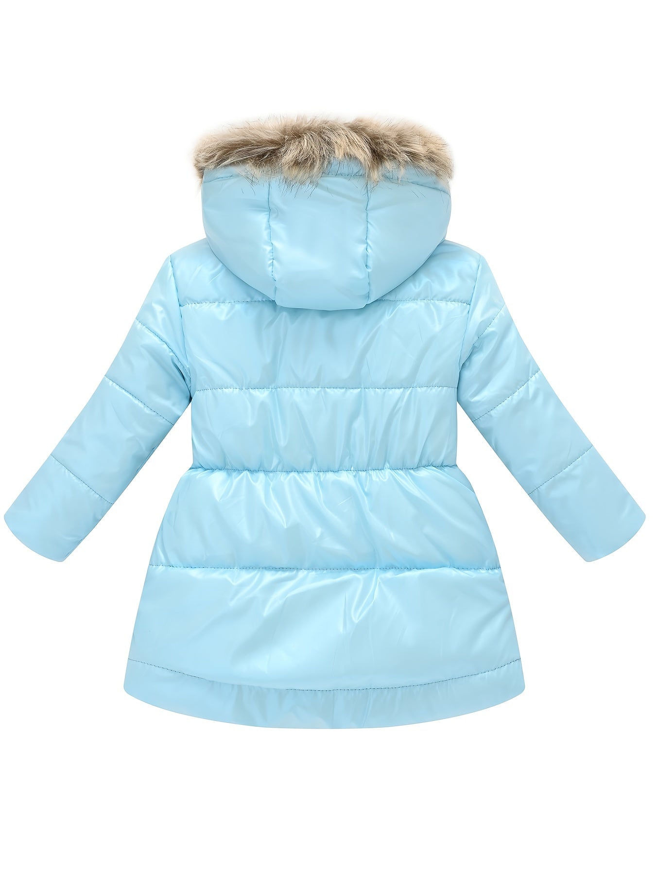Children's Winter New Style Thickened Glossy Hooded Jacket for Boys and Girls, Mid-Length