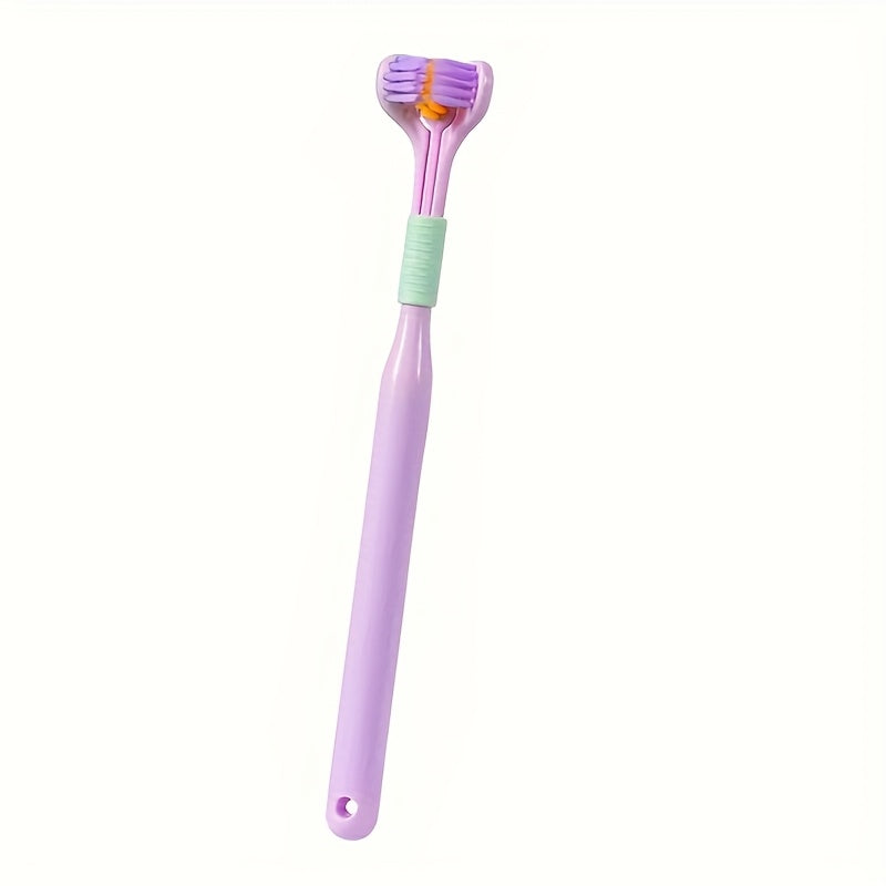1pc Threesided Soft Bristle Toothbrush, Bristle Travel Toothbrush For Adult, Soft Bristle Toothbrush, Complete Teeth And Gum-Care Great Bristles Clean Each Tooth Soft And Gentle Toothbrush