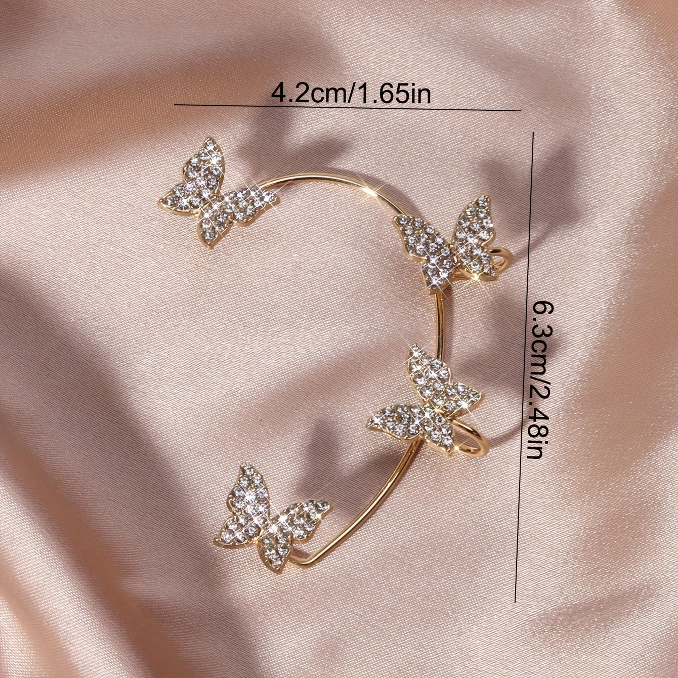 [Butterfly Luxury Golden Earrings] French-style Golden Sparkling Butterfly Luxury Butterfly Earrings