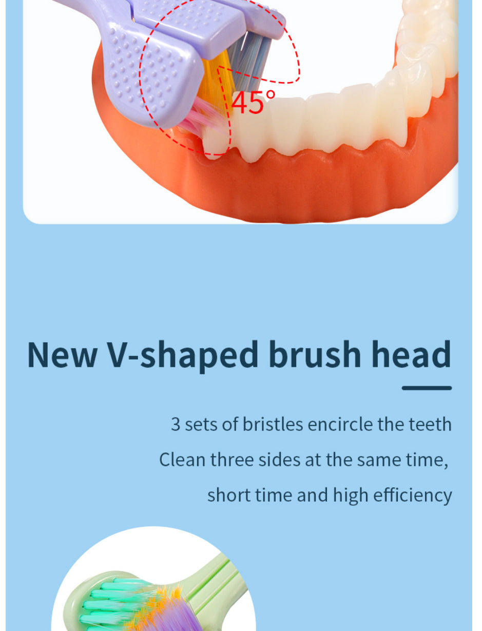 1pc Threesided Soft Bristle Toothbrush, Bristle Travel Toothbrush For Adult, Soft Bristle Toothbrush, Complete Teeth And Gum-Care Great Bristles Clean Each Tooth Soft And Gentle Toothbrush
