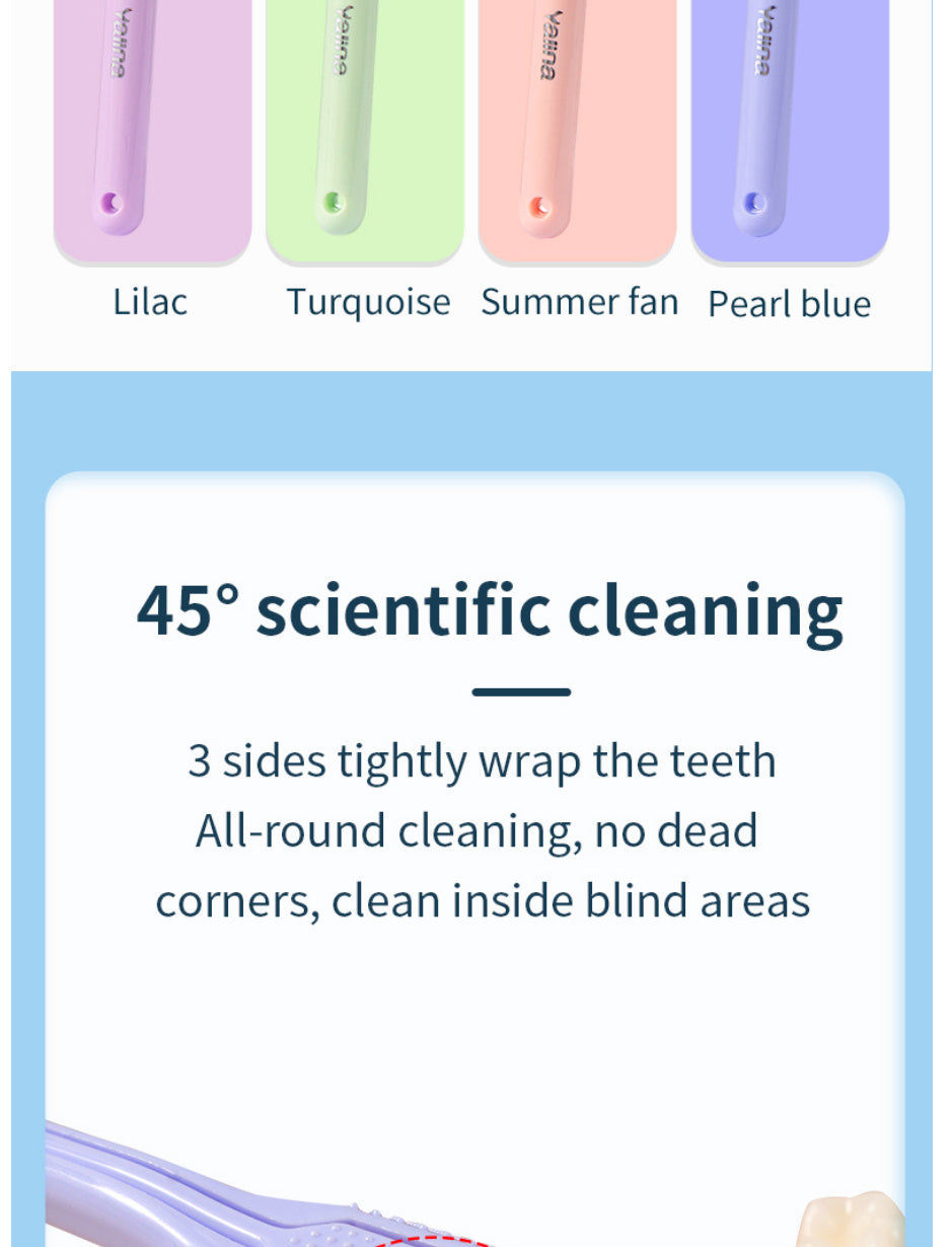 1pc Threesided Soft Bristle Toothbrush, Bristle Travel Toothbrush For Adult, Soft Bristle Toothbrush, Complete Teeth And Gum-Care Great Bristles Clean Each Tooth Soft And Gentle Toothbrush