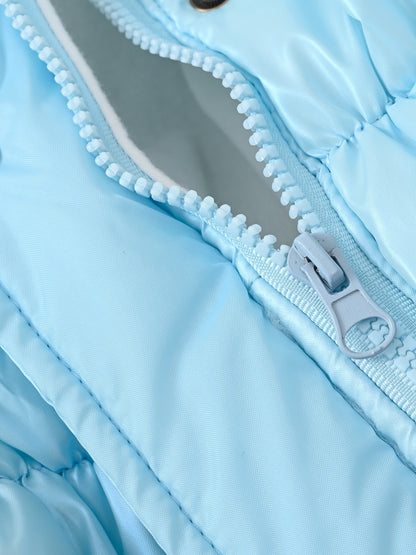 Children's Winter New Style Thickened Glossy Hooded Jacket for Boys and Girls, Mid-Length