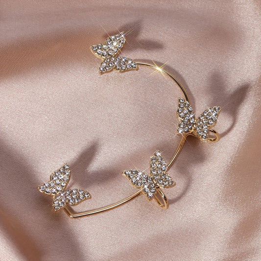 [Butterfly Luxury Golden Earrings] French-style Golden Sparkling Butterfly Luxury Butterfly Earrings