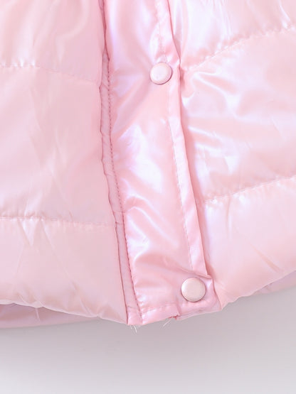 Children's Winter New Style Thickened Glossy Hooded Jacket for Boys and Girls, Mid-Length