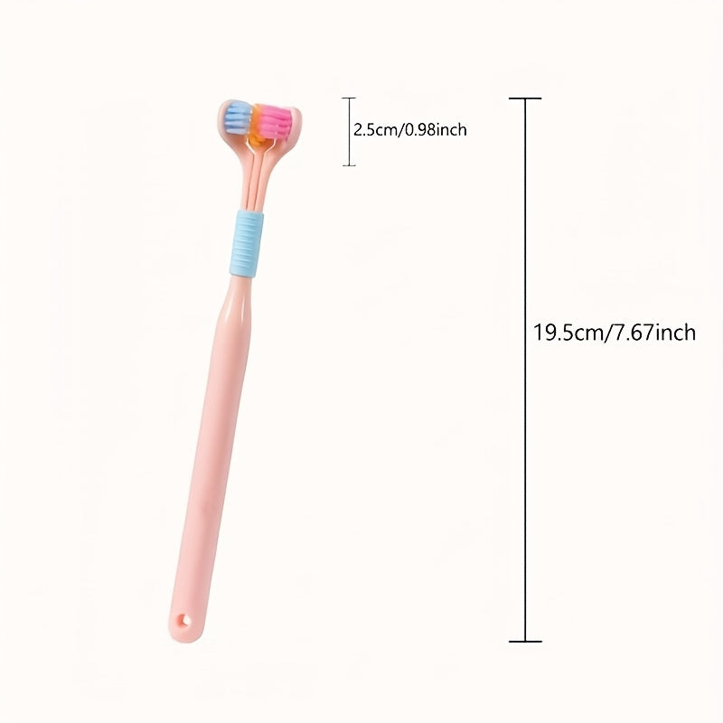 1pc Threesided Soft Bristle Toothbrush, Bristle Travel Toothbrush For Adult, Soft Bristle Toothbrush, Complete Teeth And Gum-Care Great Bristles Clean Each Tooth Soft And Gentle Toothbrush