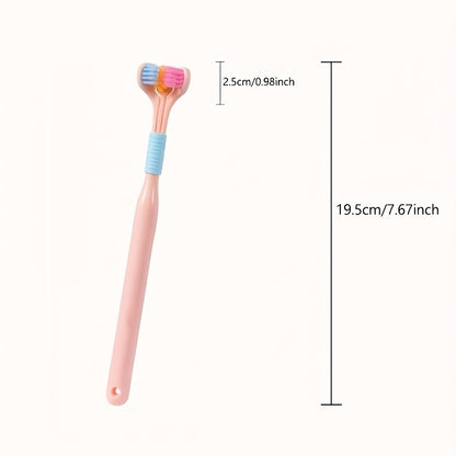 1pc Threesided Soft Bristle Toothbrush, Bristle Travel Toothbrush For Adult, Soft Bristle Toothbrush, Complete Teeth And Gum-Care Great Bristles Clean Each Tooth Soft And Gentle Toothbrush