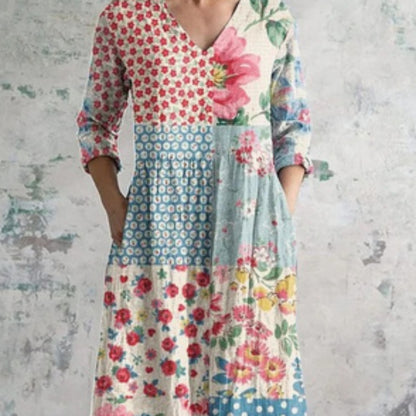 Women's Casual Floral 3D Printed Sleeve-length Dress
