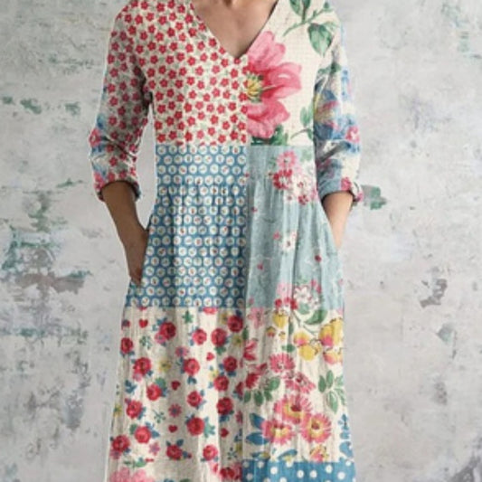 Women's Casual Floral 3D Printed Sleeve-length Dress