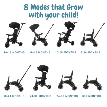 Foryourlittleone Xplor 6 in 1 Foldable Trike - Green (10m-5y)